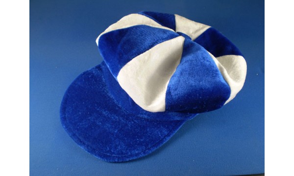 Royal Blue and White Flat Cap